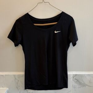Nike Black Short-Sleeve Scoop Neck Performance Tee
